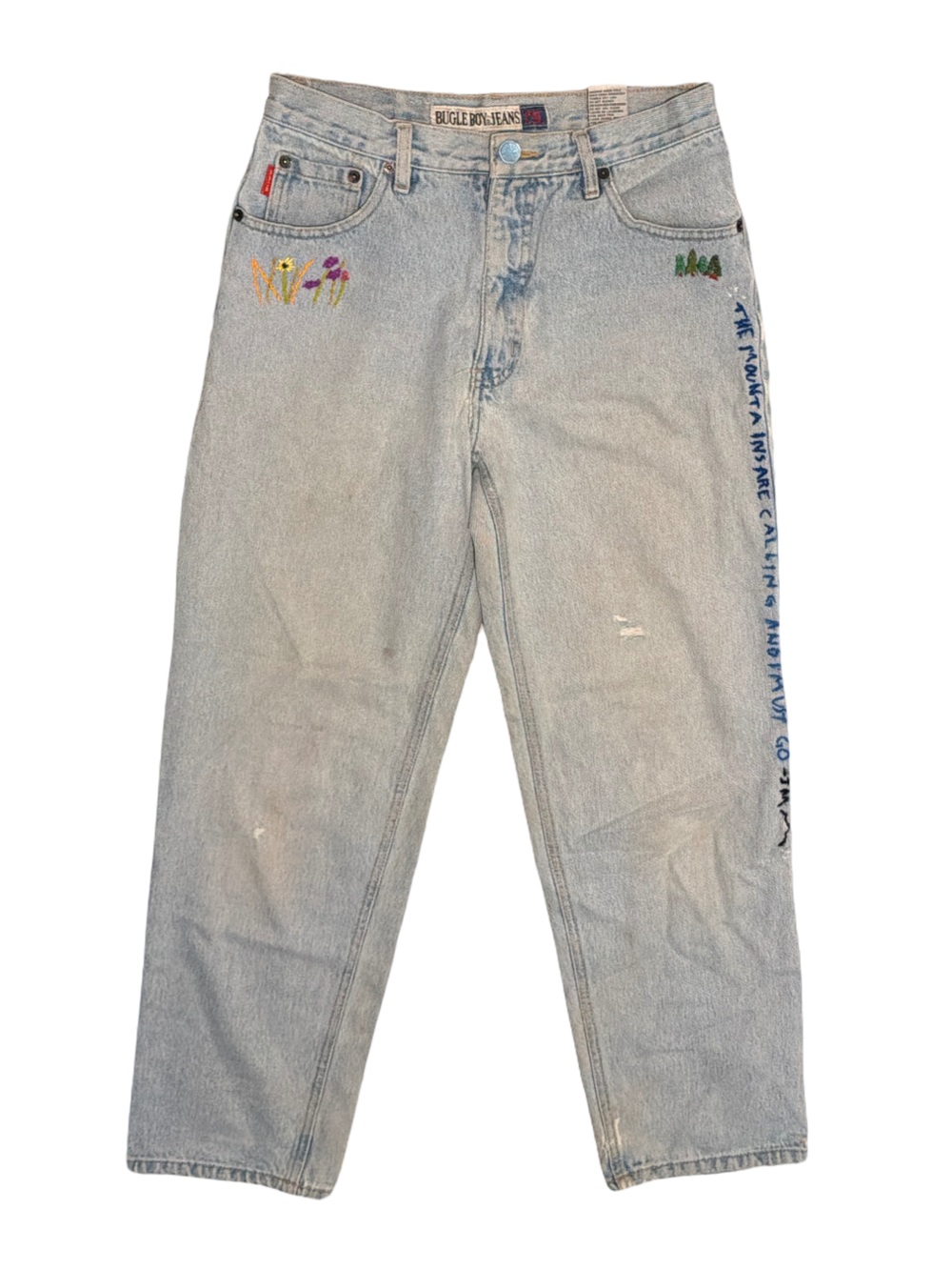 RARE vintage bugle boy embroidered jeans 14-15 waist size 30